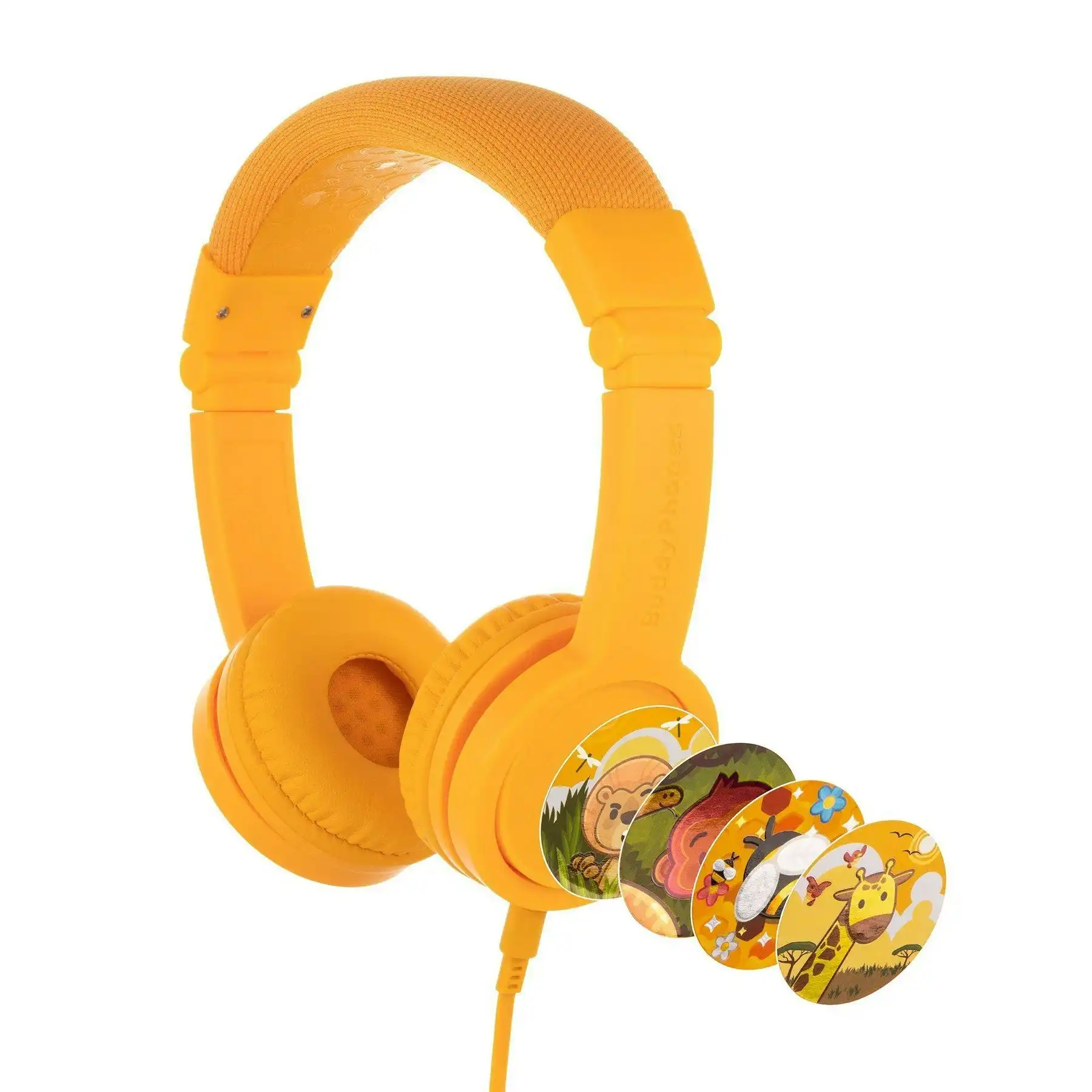 Buddyphones Explore Plus Wired Inline Mic Headphone - Sun Yellow