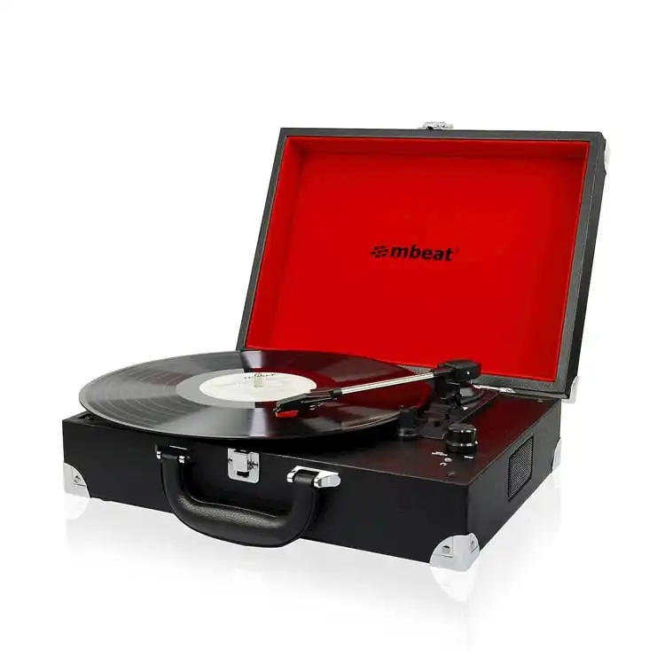 mBeat Retro Briefcase Styled Usb Turntable Recorder - Black