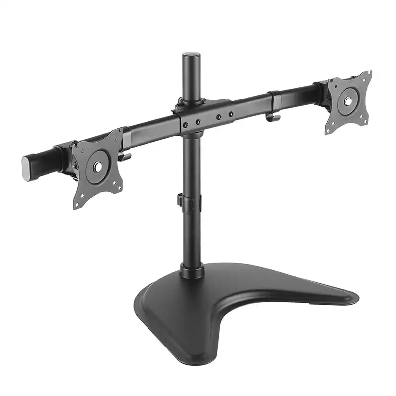 Brateck Curved Horizontal Rail Dual Monitor Array Desktop Stand