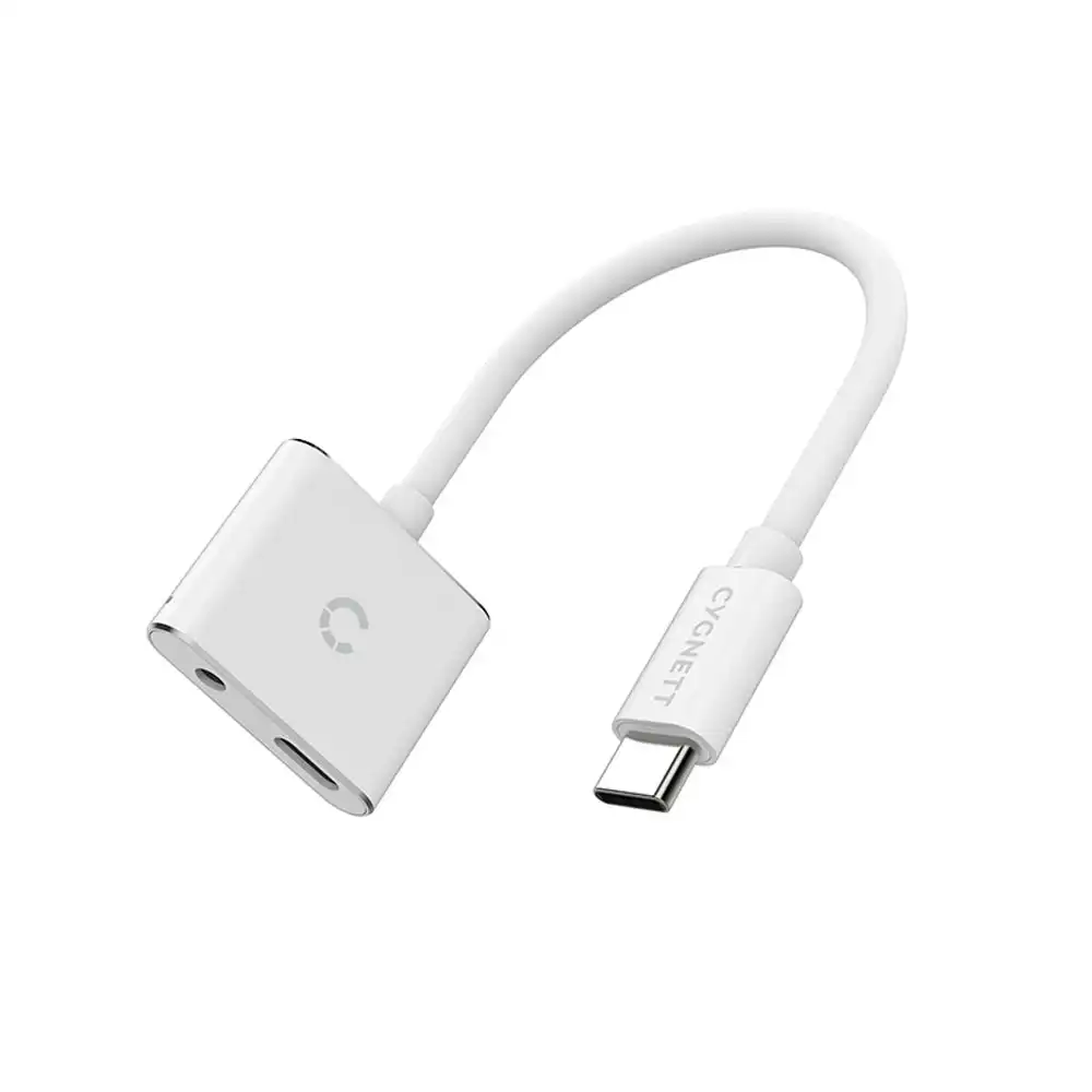 Cygnett Essentials Usb-c Audio & Charge Adapter - White