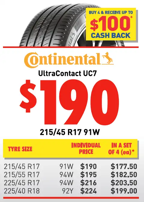 TYRE - CONTINENTAL ULTRACONTACT UC7 225/40 R18 92Y