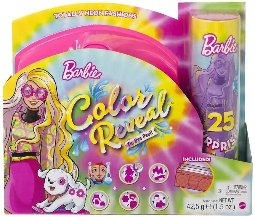 Barbie - Barbie Colour Reveal Totally Neon Fashions Tie Dye Pink - Mattel