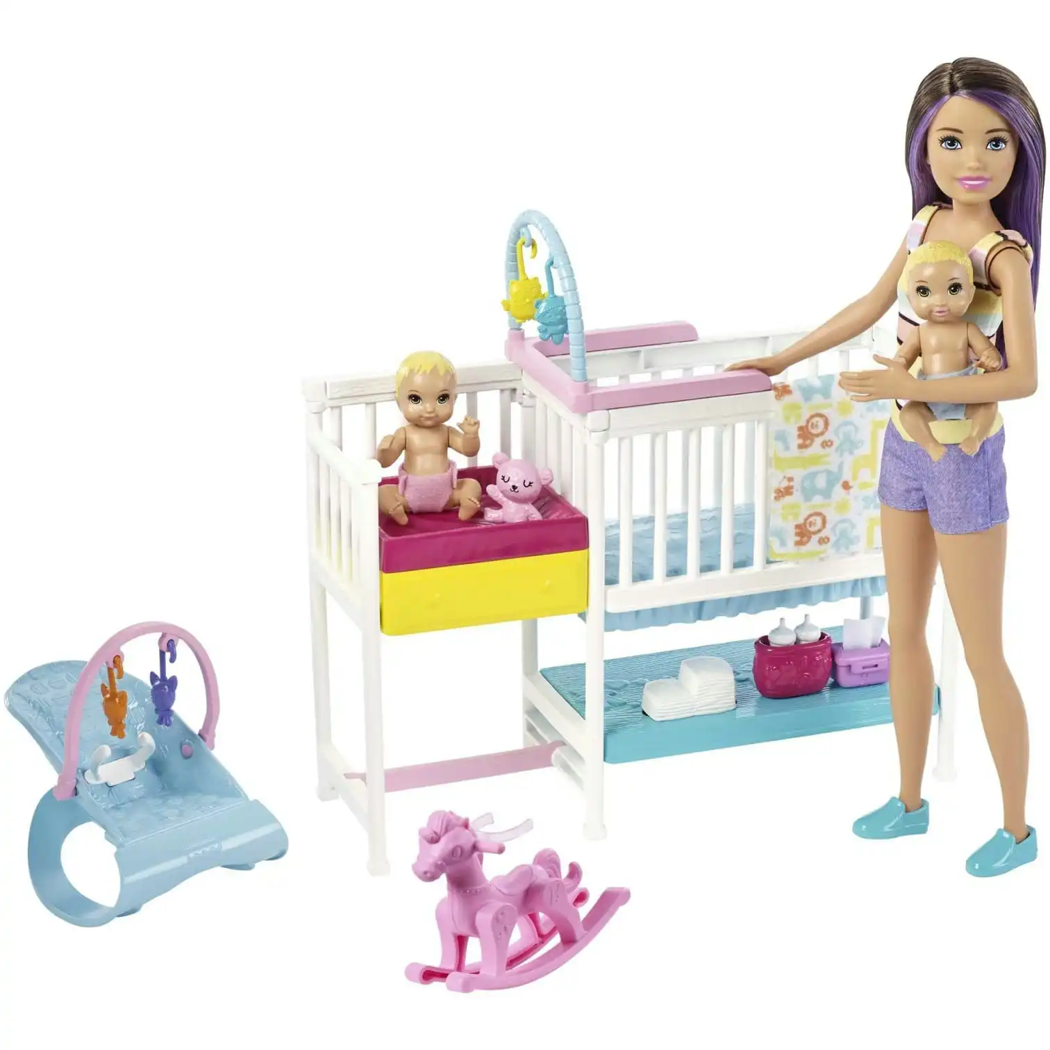 Barbie Skipper Babysitters Inc Nap N Nurture Nursery Dolls And Playset  Mattel