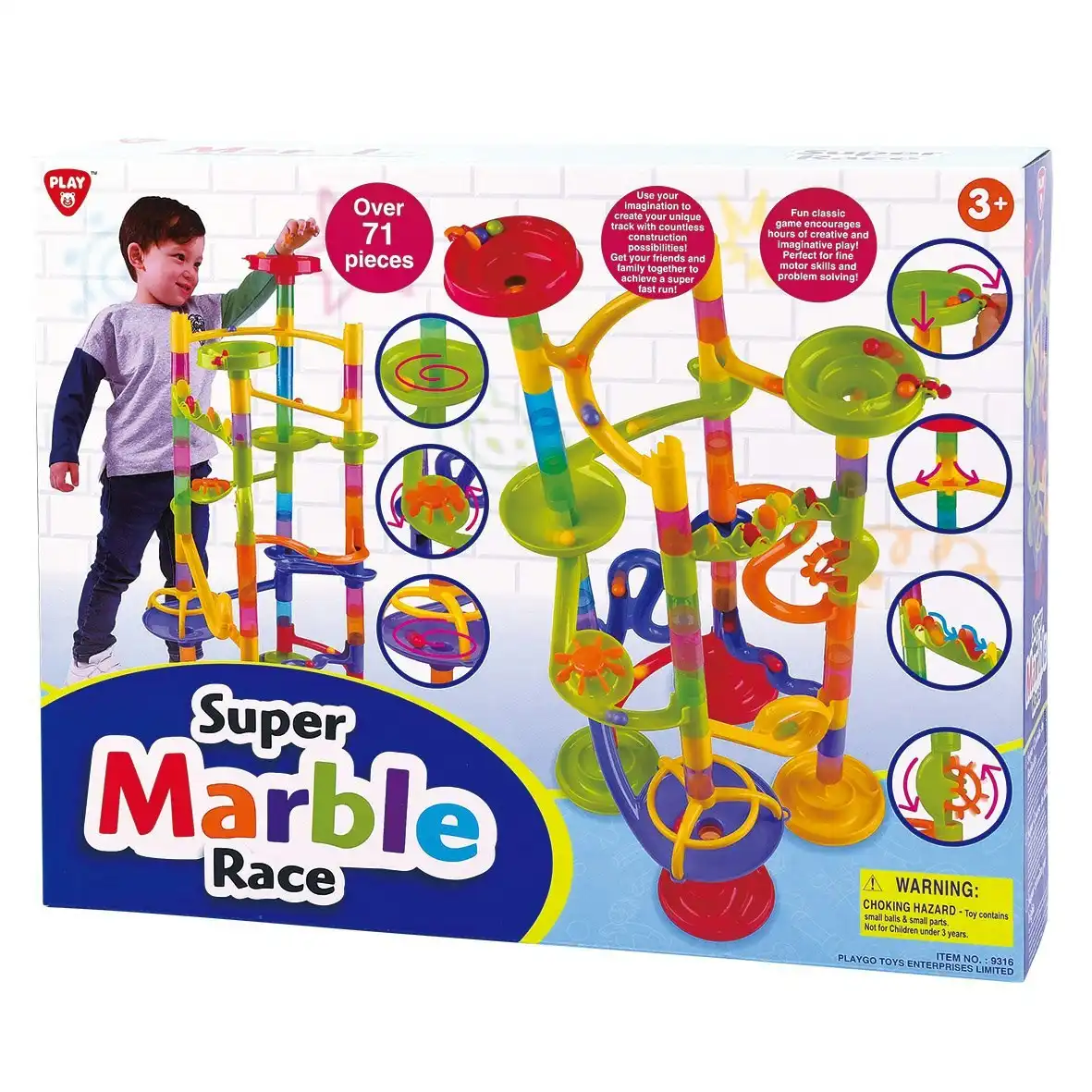 Playgo Toys Ent. Ltd. - Super Marble Race Playset - 71 Pieces