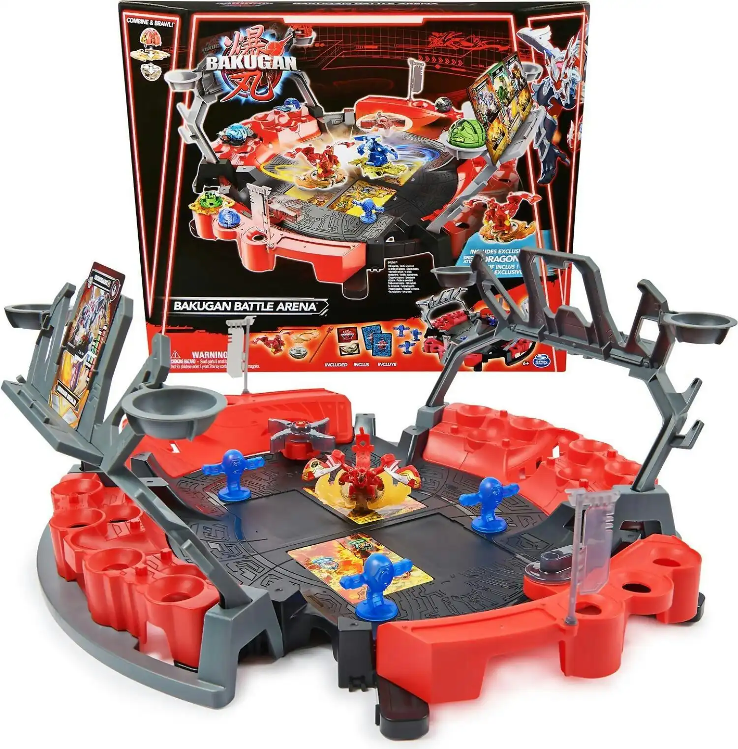 Bakugan - Battle Arena With Exclusive Special Attack Dragonoid Customizable Spinning Action Figure And Playset