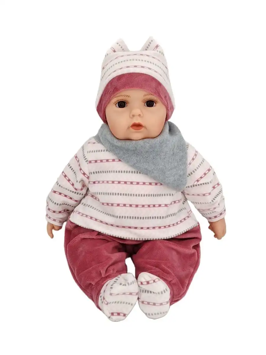 Cotton Candy -  Baby Doll Jade With Grey Scarf Stripe Outfit Soft Body 50cm