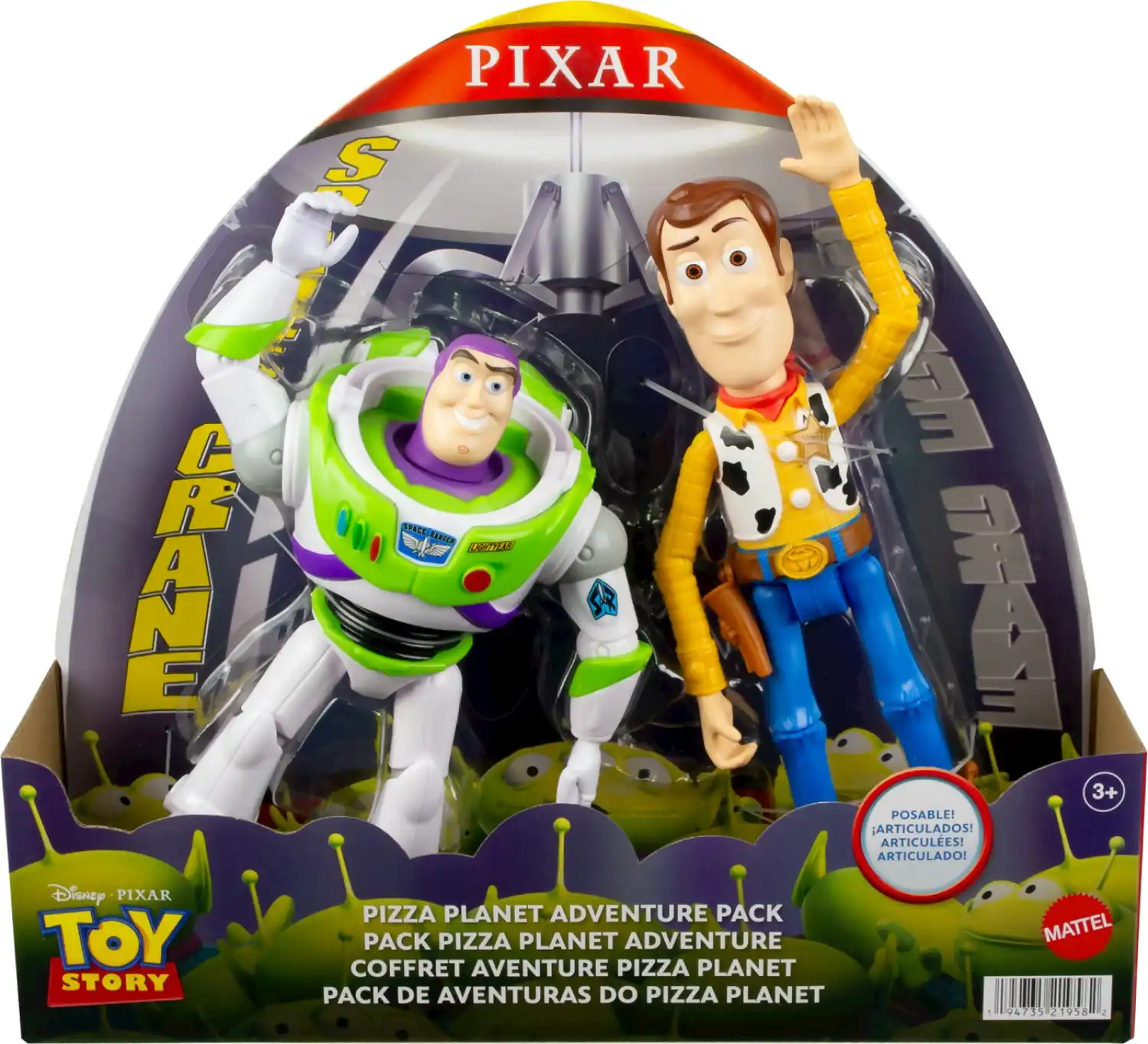 Disney Pixar - Toy Story 7-inch Woody And Buzz Action Figure Toys 2-pack Pizza Planet Adventure