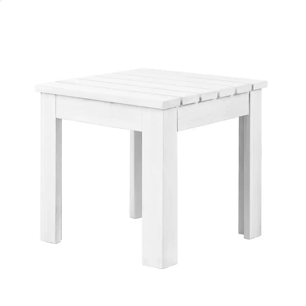 Alfordson Wooden Side Desk Coffee Table Outdoor Furniture Garden White