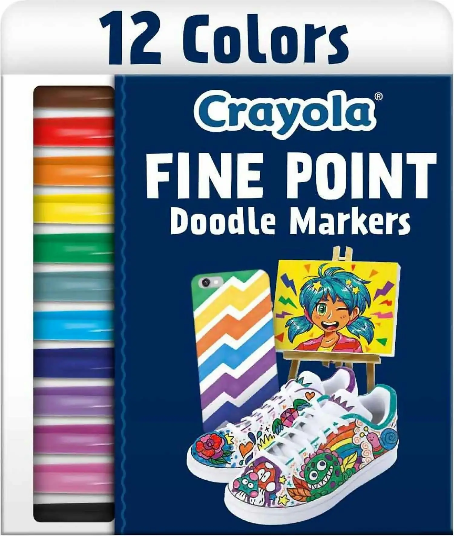 Crayola Doodle Draw Fine Point Doodle Marker 12pk Tates Toys
