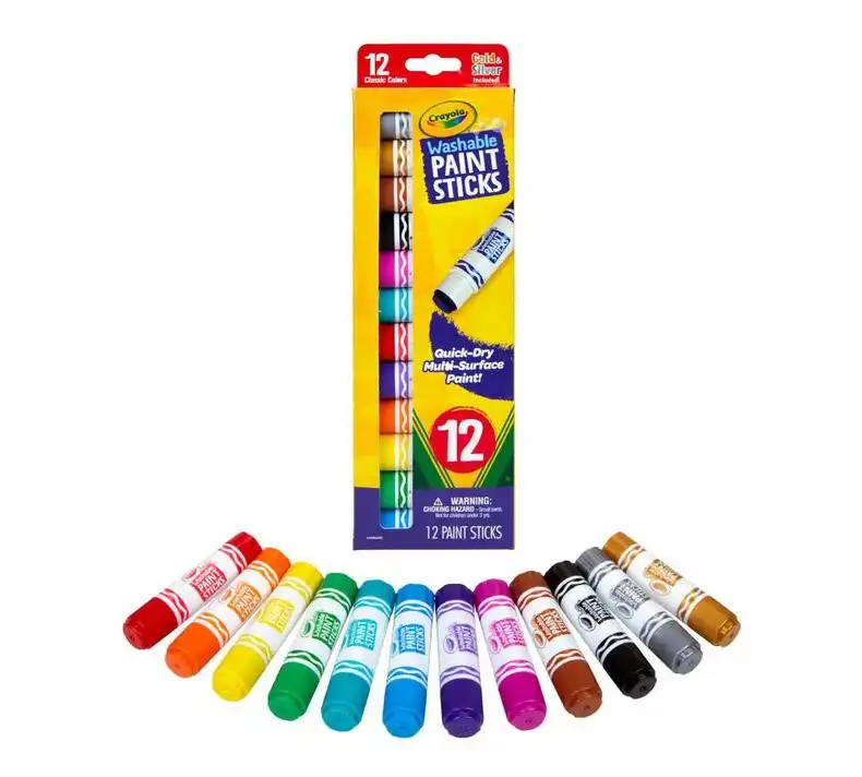 Crayola 12 Quick Dry Washable Paint Sticks 54