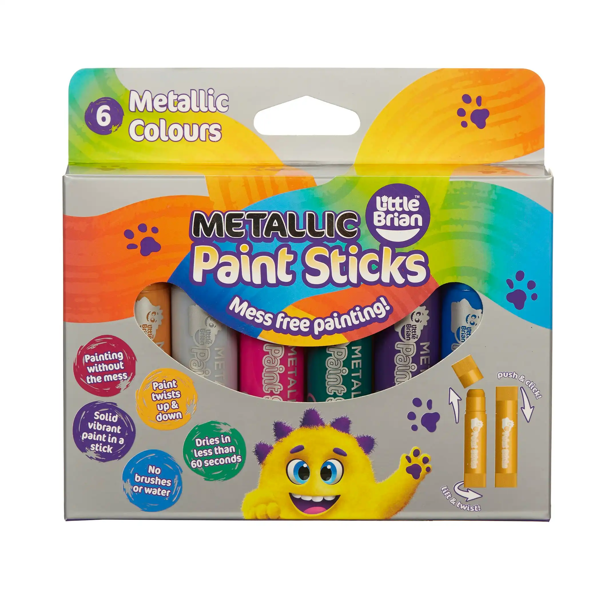 Little Brian - Paint Sticks - Metallic 6 Pk