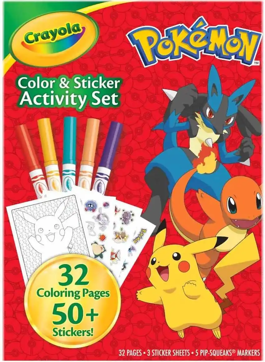 Crayola - Pokemon Colour And Sticker Activity Set With Markers