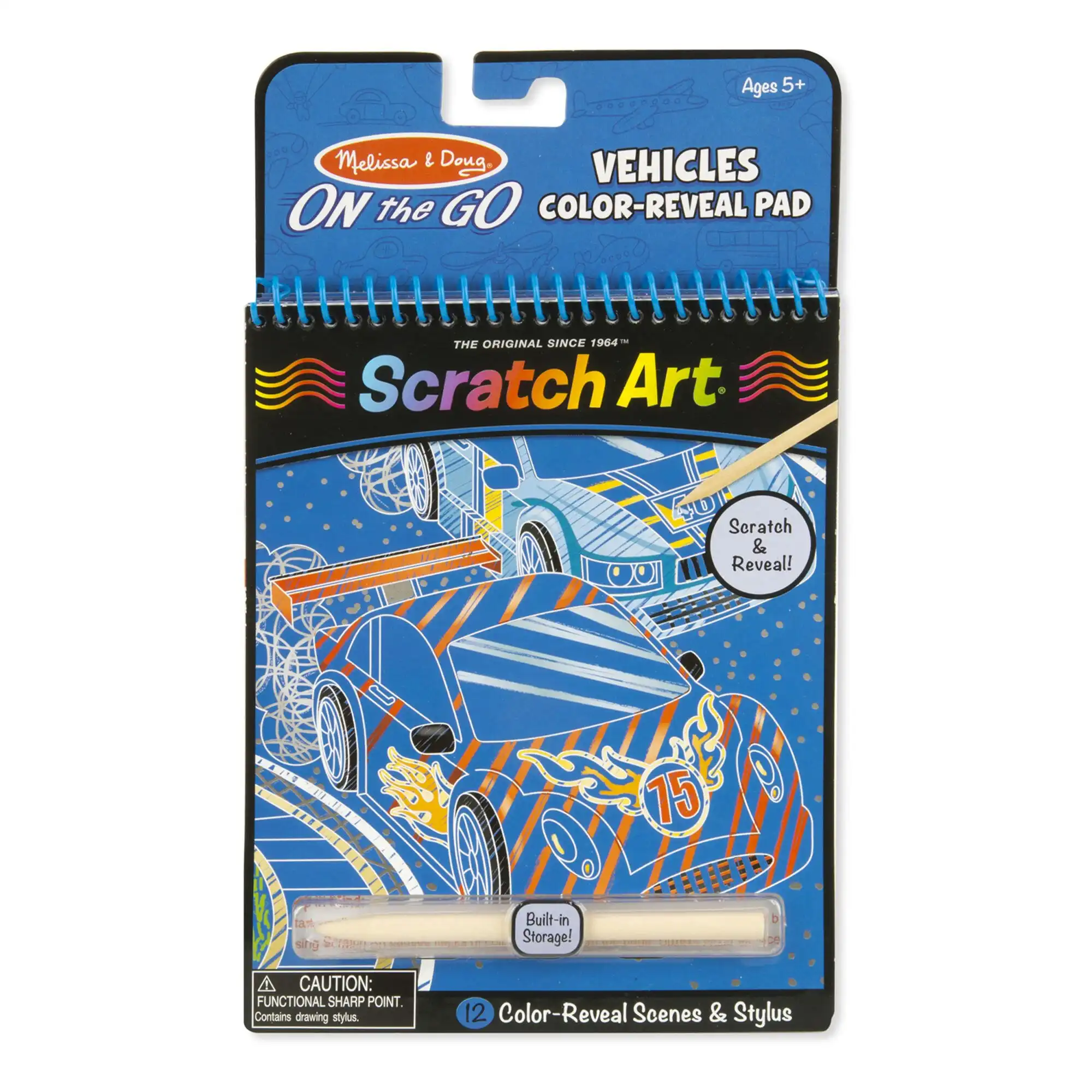 Melissa & Doug - On The Go Scratch Art Color Reveal Pad - Vehicles