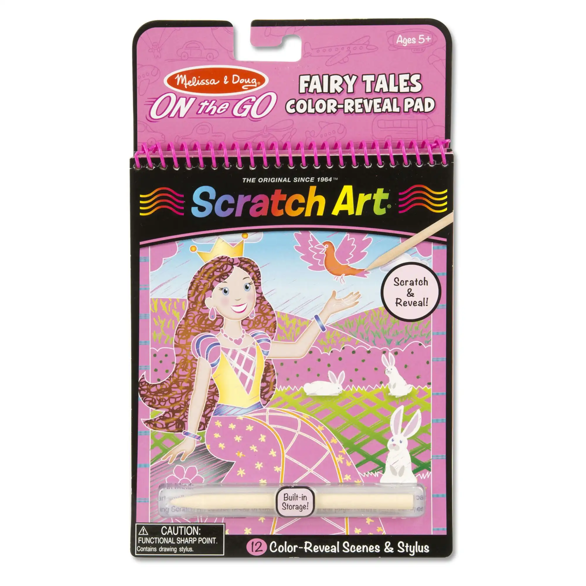 Melissa & Doug - On The Go Scratch Art Color Reveal Pad - Fairy Tales