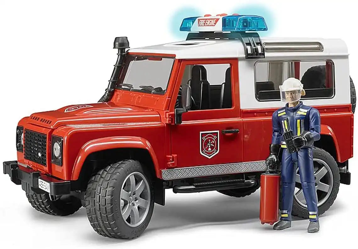 Bruder - Land Rover Fire Department Vehicle With Fireman