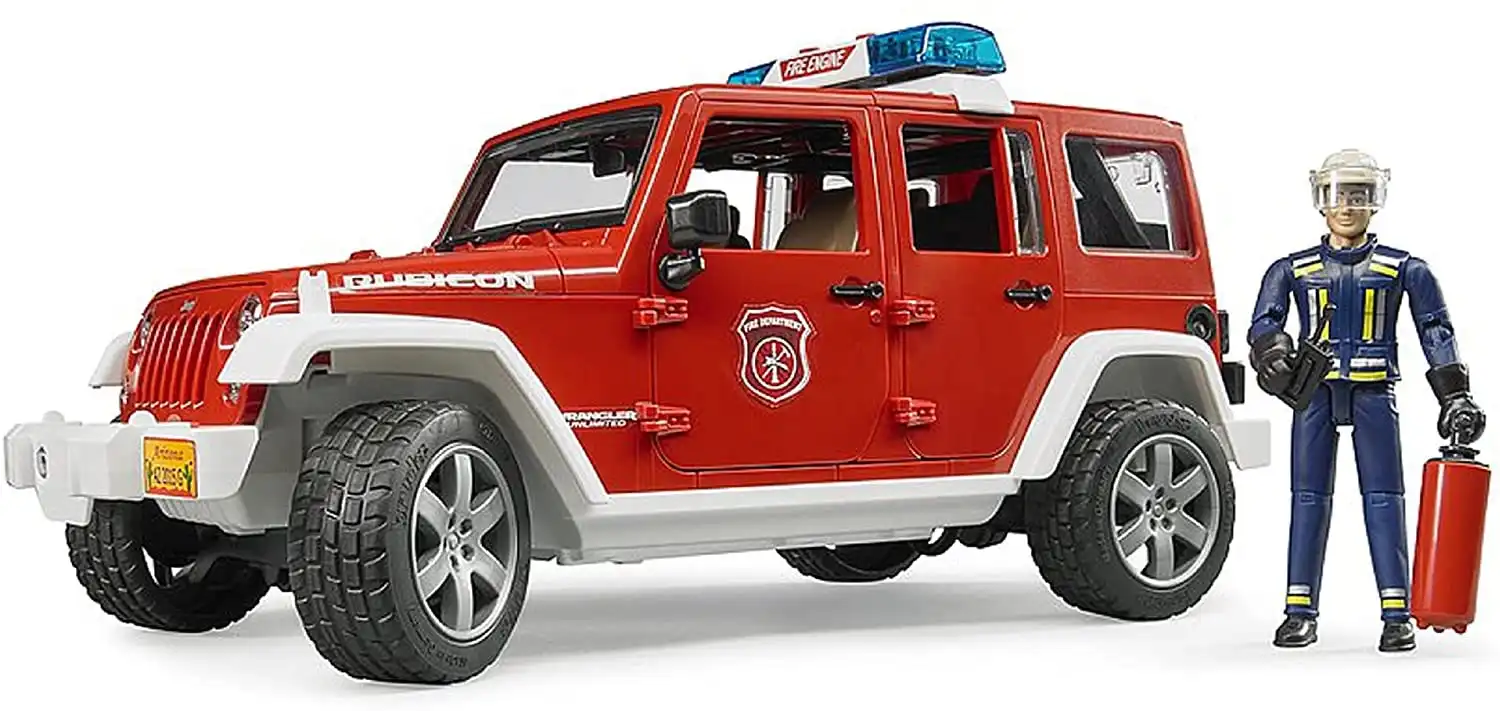 Bruder - Jeep Rubicon Fire Rescue Vehicle With Lights & Engine Sounds Including Fireman Figure