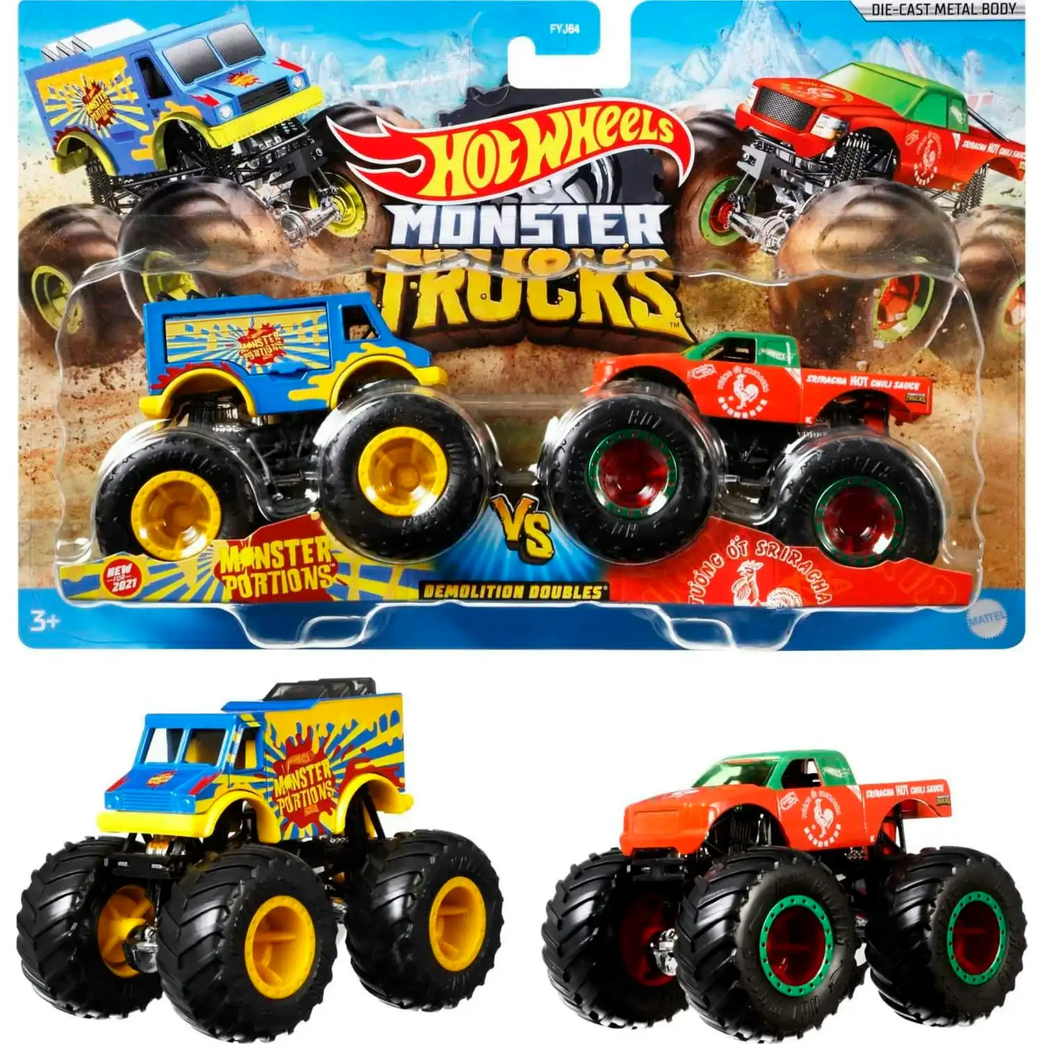 Hot Wheels® - Monster Trucks 1:64 Scale 2-packs