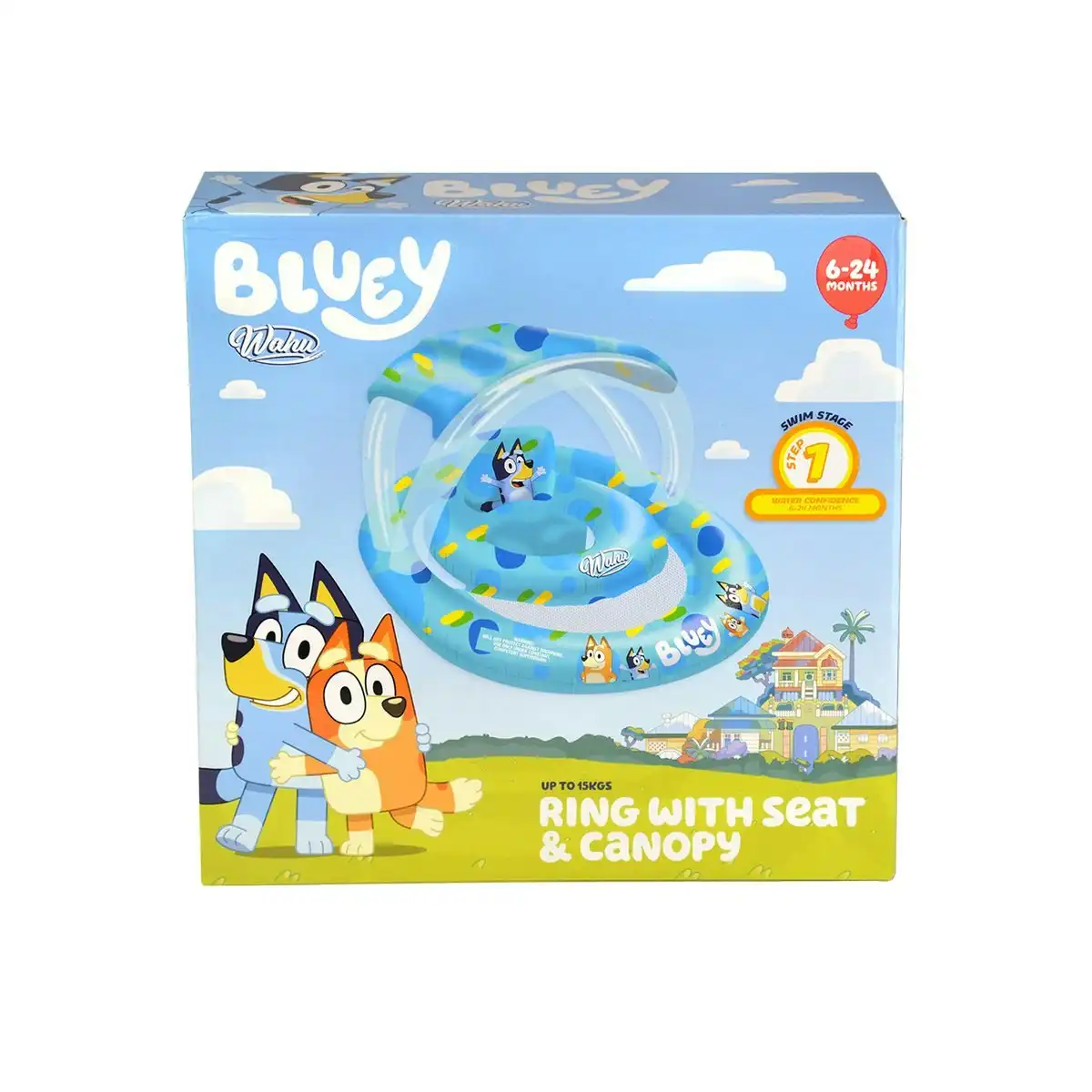 Wahu - Bluey Inflatable Ring With Seat And Canopy