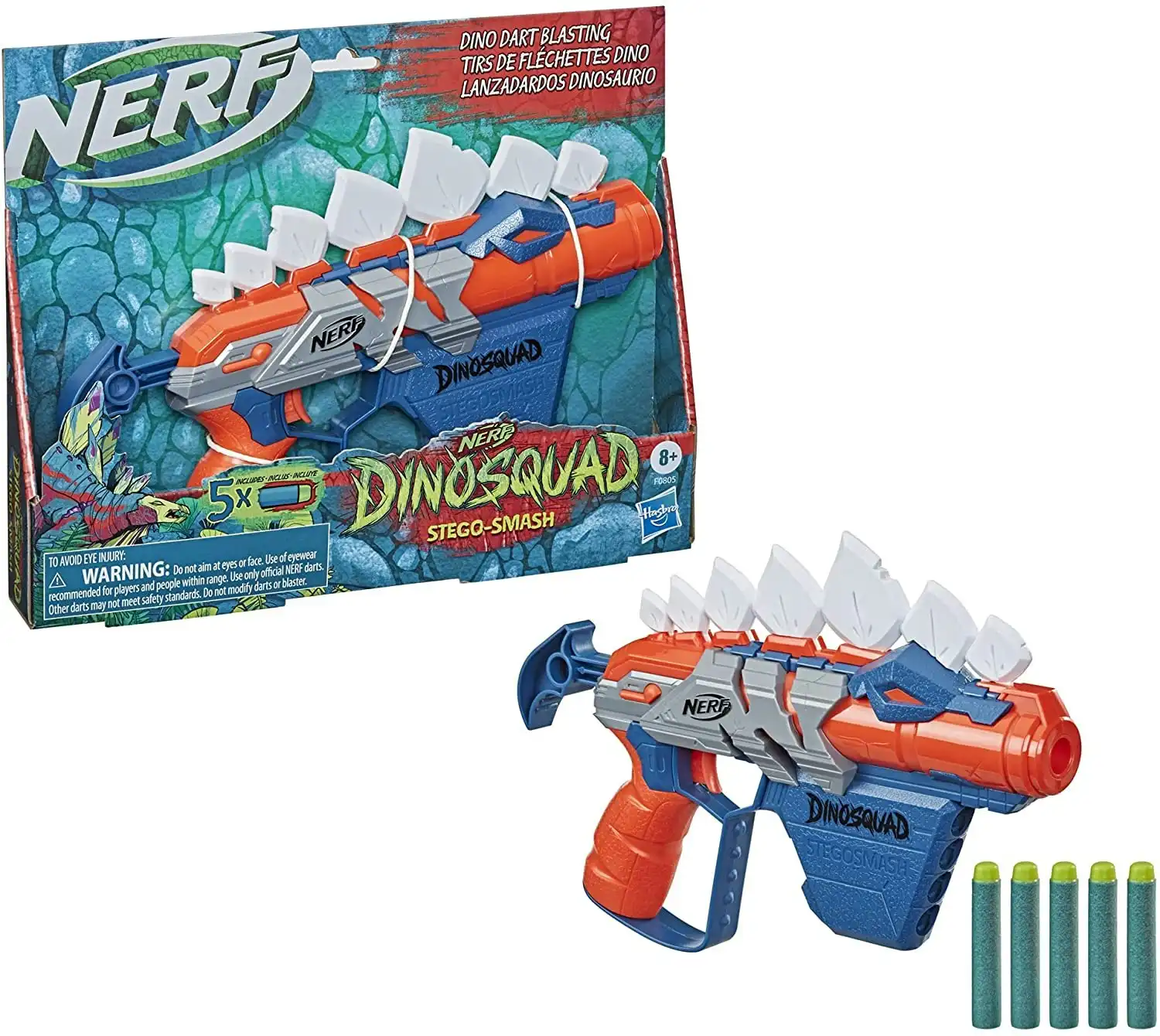 Nerf Dinosquad Stegosmash Dart Blaster Dinosaur Design Stegosaurus Spikes Hasbro