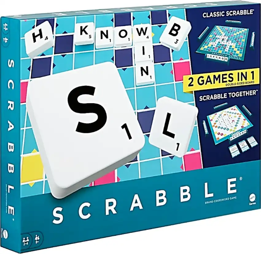 Scrabble - Scrabble Together 2 Games-in-1 Double Sided Board - Mattel