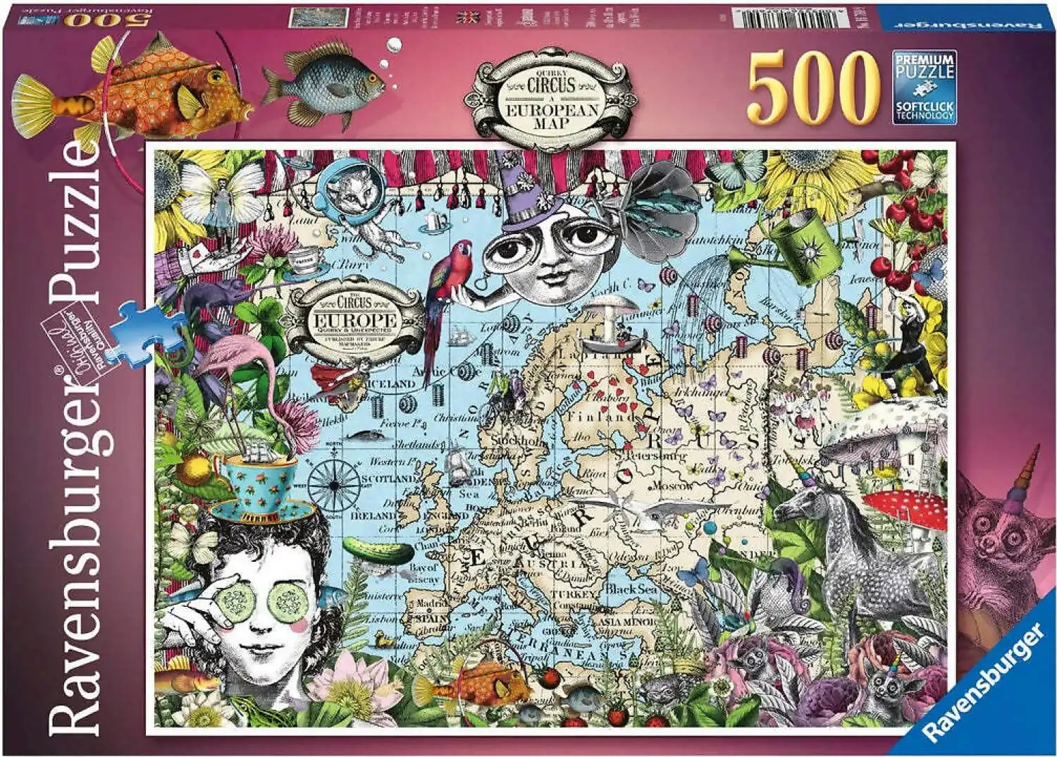 Ravensburger - European Map Quirky Circus Jigsaw Puzzle 500 Pieces