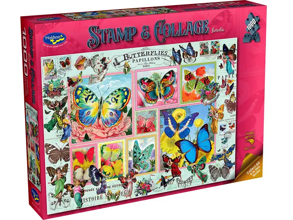 Holdson - Butterflies - Stamp & Collage Jigsaw Puzzle 1000 Pieces