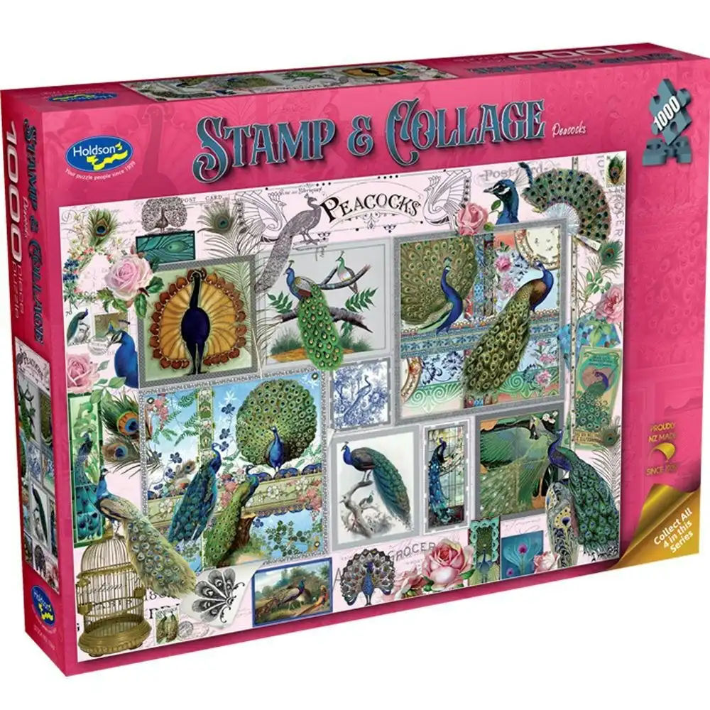 Holdson - Peacocks - Stamp & Collage Jigsaw Puzzle 1000 Pieces