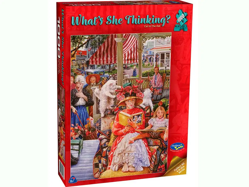 Holdson - Whats She Thinking Cat In Hat 1000 Pieces Jigsaw Puzzle