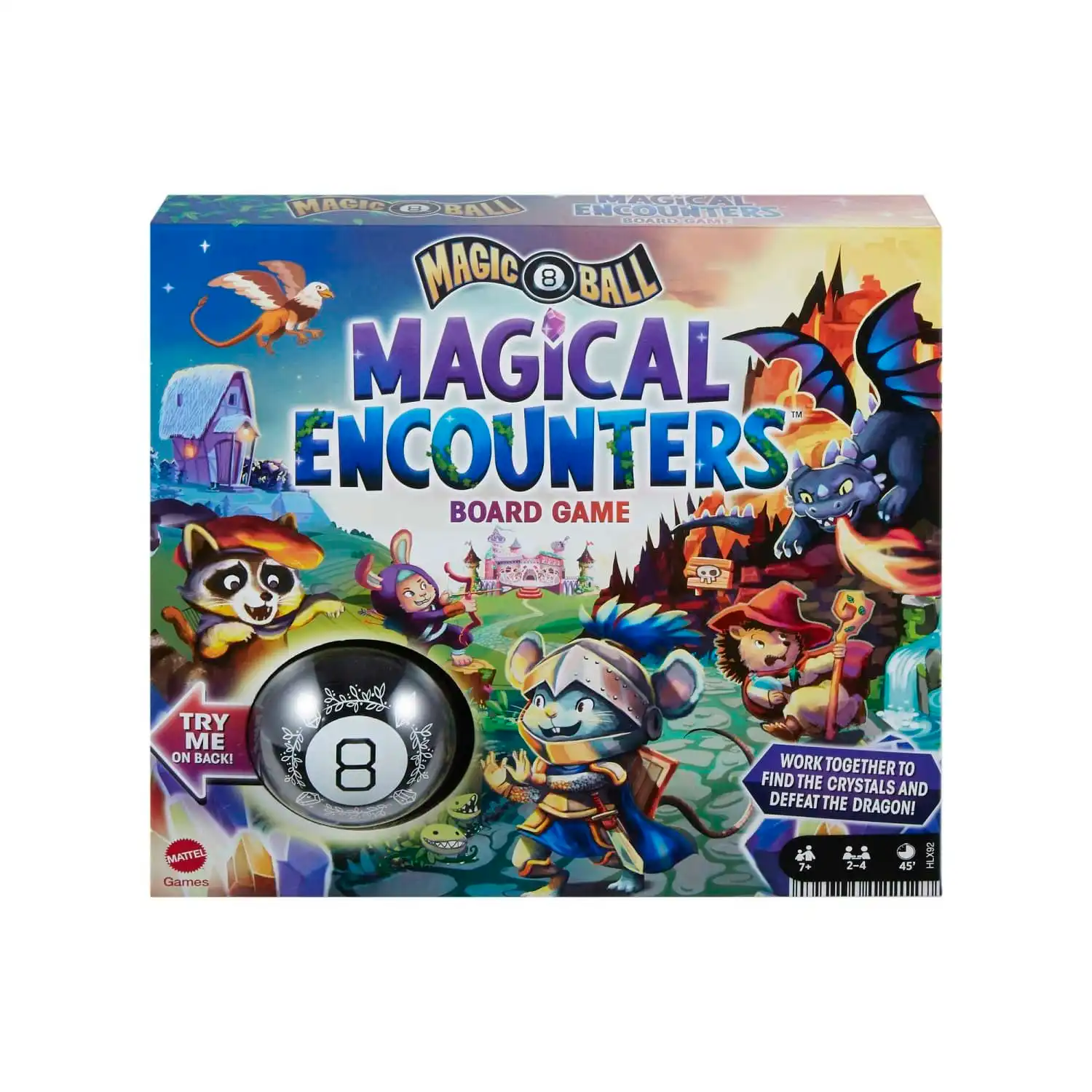 Mattel - Magic 8 Ball Board Games Magical Encounter Cooperative Board Game With Magic 8 Ball