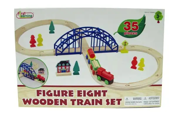 Wooden Figure 8 Train Set 35 Piece - First Learning