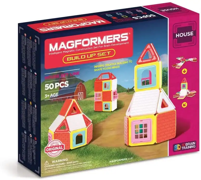 Magformers - Build Up Set Magnetic Building Kit 50pcs Stem