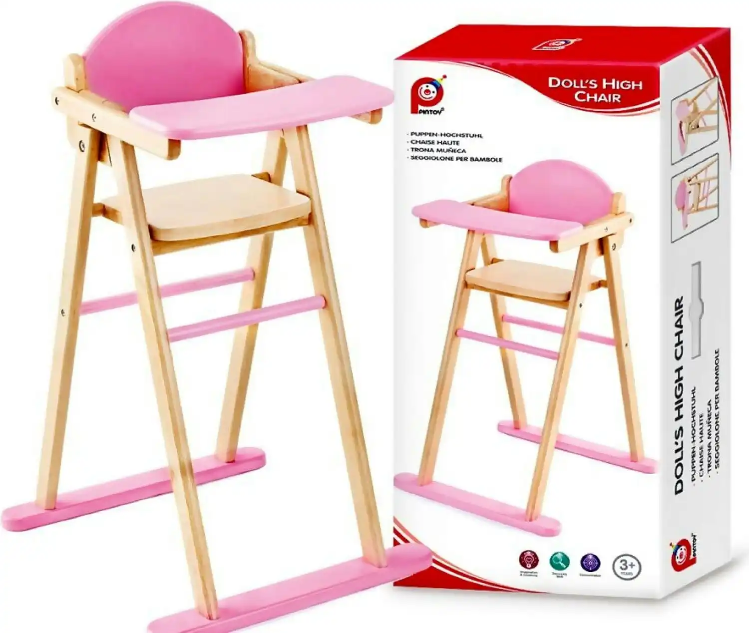 Dolls High Chair - Pintoy Wooden Toys