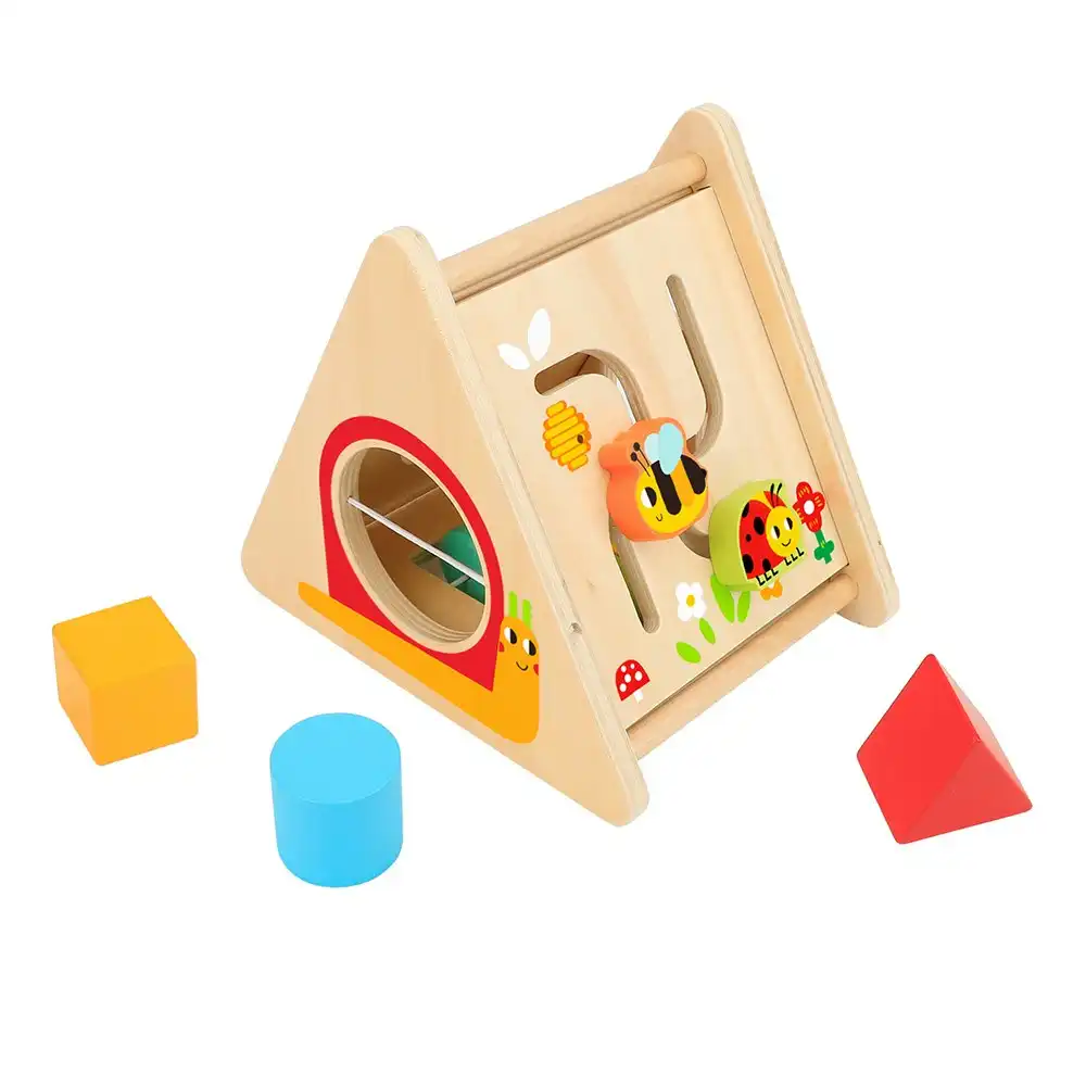 4pc Tooky Toy Toddler/Kids Wooden Activity Triangle Block Learning Puzzle 12m+