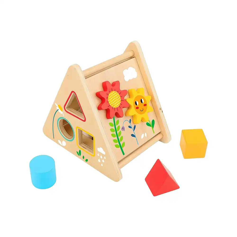 4pc Tooky Toy Toddler/Kids Wooden Activity Triangle Block Learning Puzzle 12m+