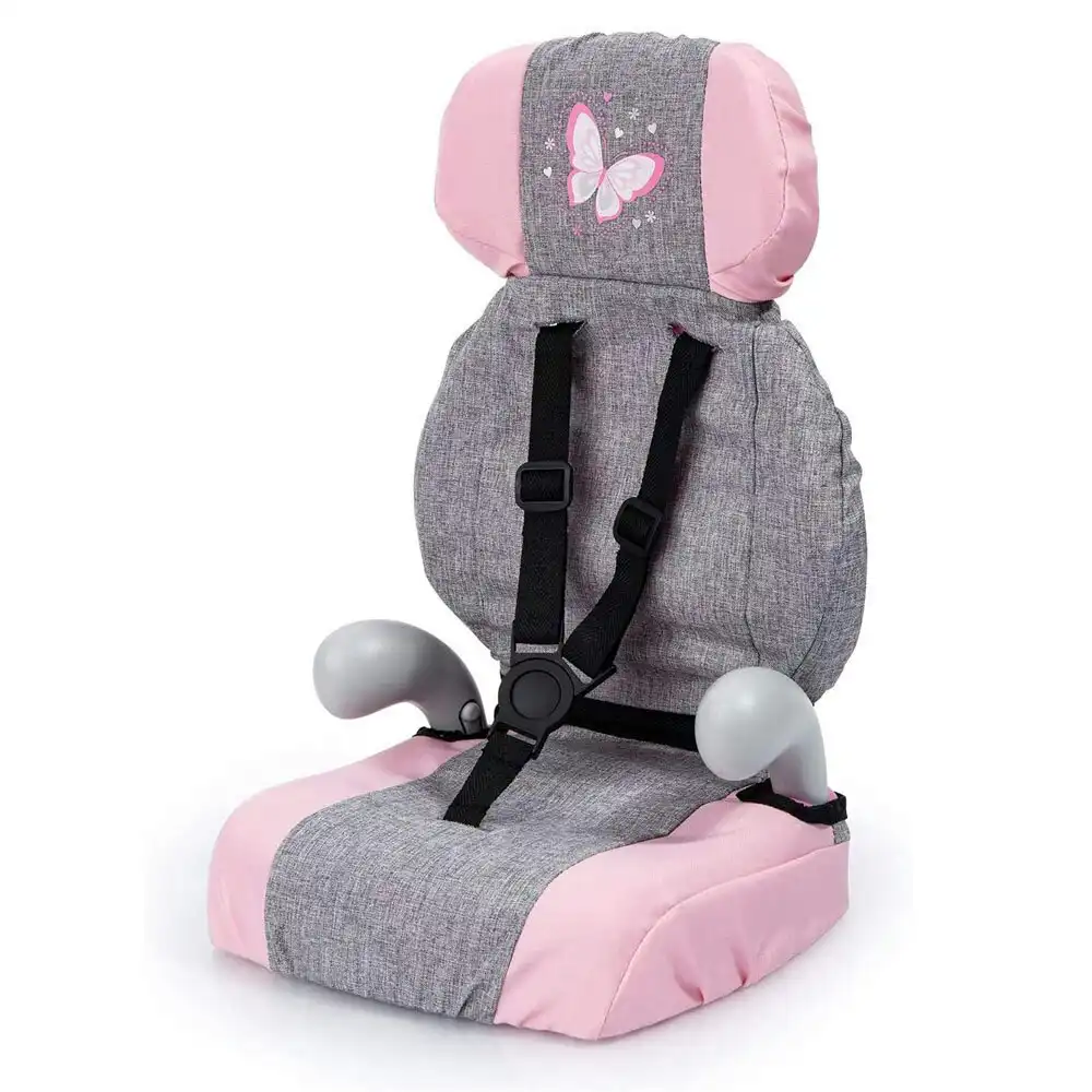 Bayer Deluxe Butterfly Travel Car Seat Toy for 46cm Dolls/Kids 3y+ Pink/Grey