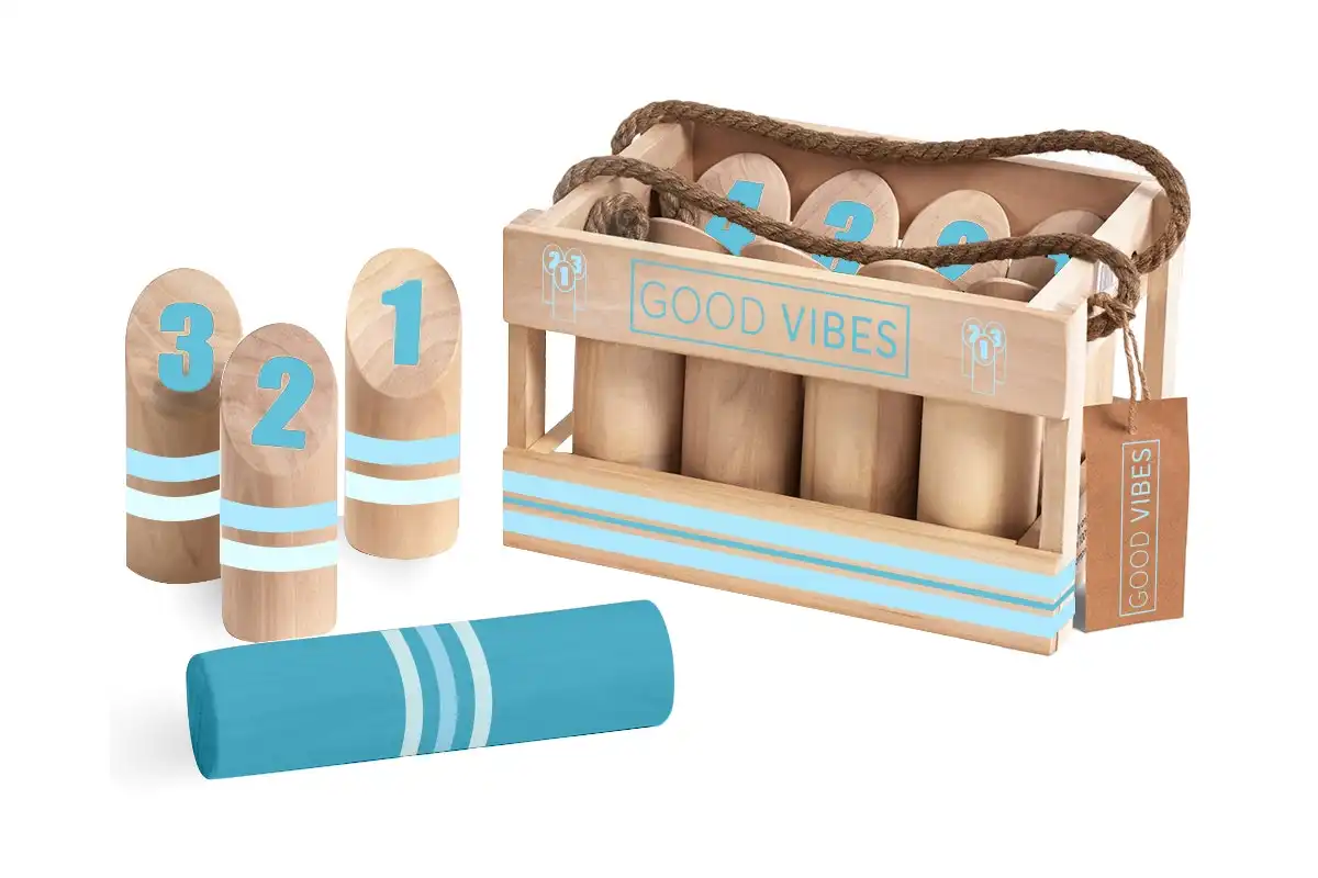 Good Vibes 24x17cm Wood Chuck Outdoor Kids Game Wooden Crate Pinewood Fun Toy