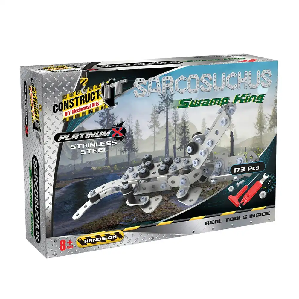 173pc Construct It Platinum-X DIY Sarcosuchus Swamp King Toy w/Tools Kit Kids 8+