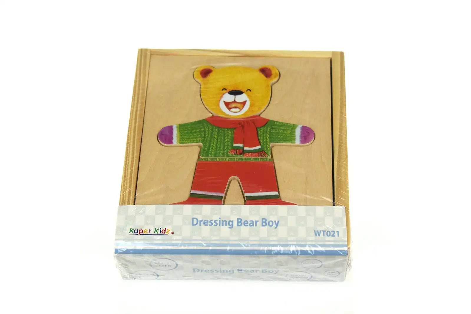 Kaper Kidz Dressing Bear Boy Wooden Blocks Children's Pretend Play Toy 18m+