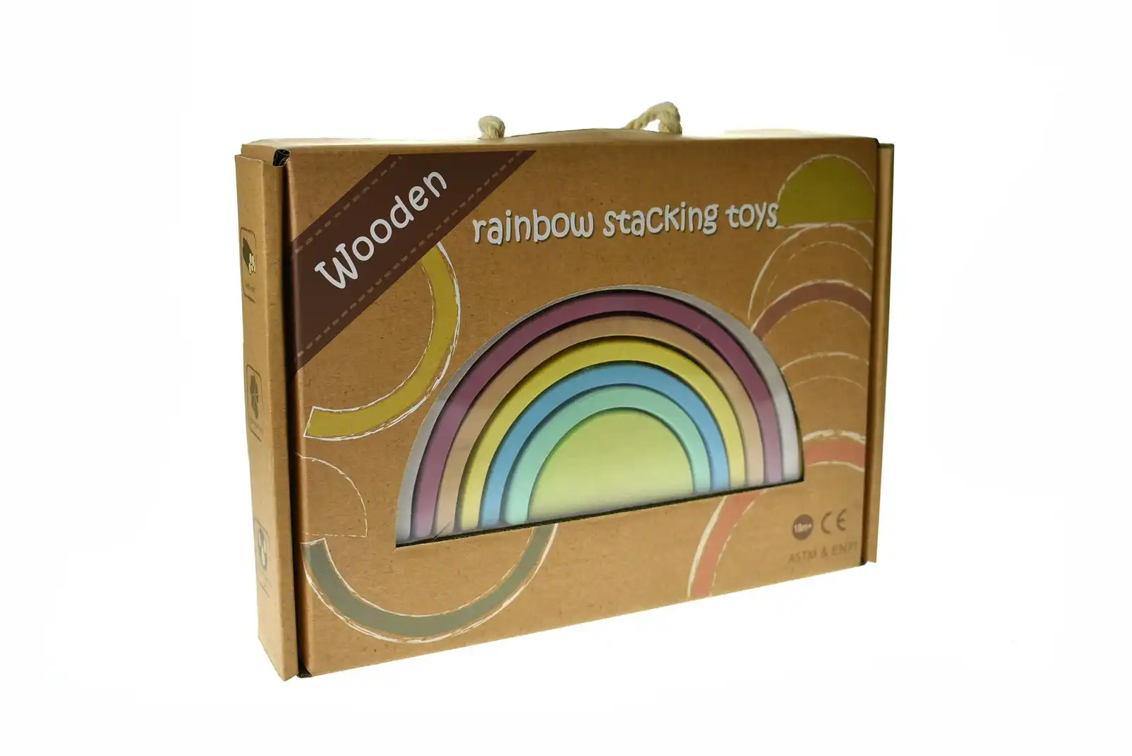 Kaper Kidz Calm & Breezy Wooden Stacking Rainbow Vintage Children's Toy 18m+