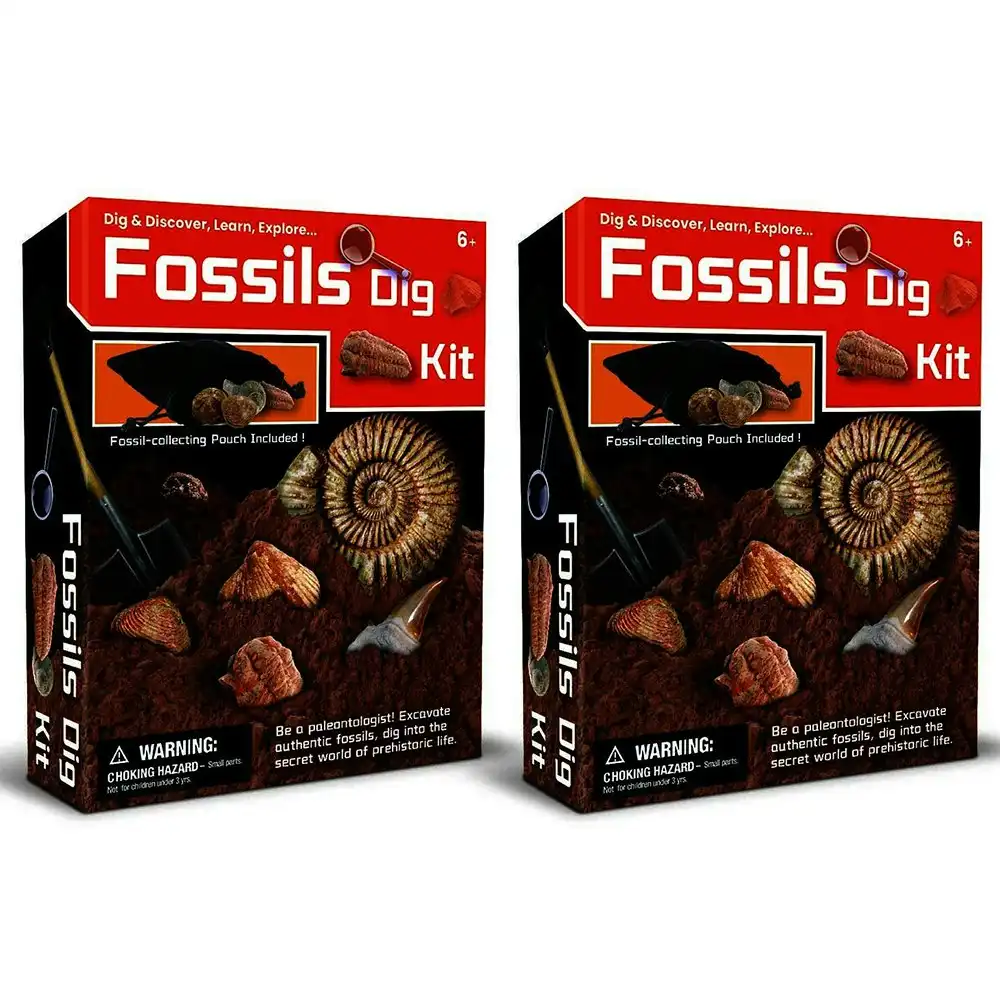 2PK Kaper Kidz Dig & Discover Fossils Dig Childrens Mining/Excavation Kit 6y+