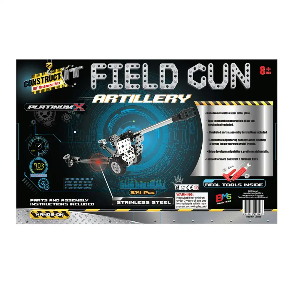 314pc Construct It Platinum-X DIY Military Gun Artillery Toy w/Tools Kit Kids 8+