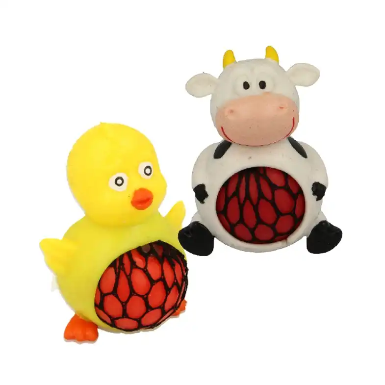 2x Fumfings Novelty Farm Squeezy Meshables 10cm Assorted Toys Kids/Children 3y+