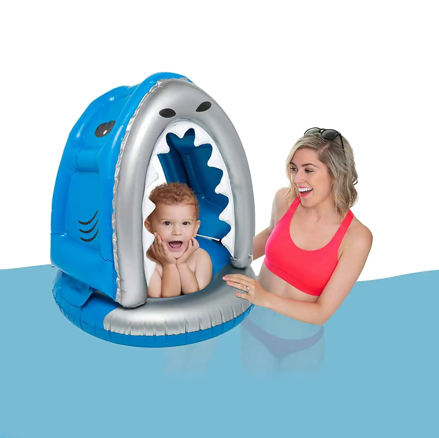 Airtime 112x112cm Shark Ring Pool/Beach Inflatable Kids/Children Floating Toy