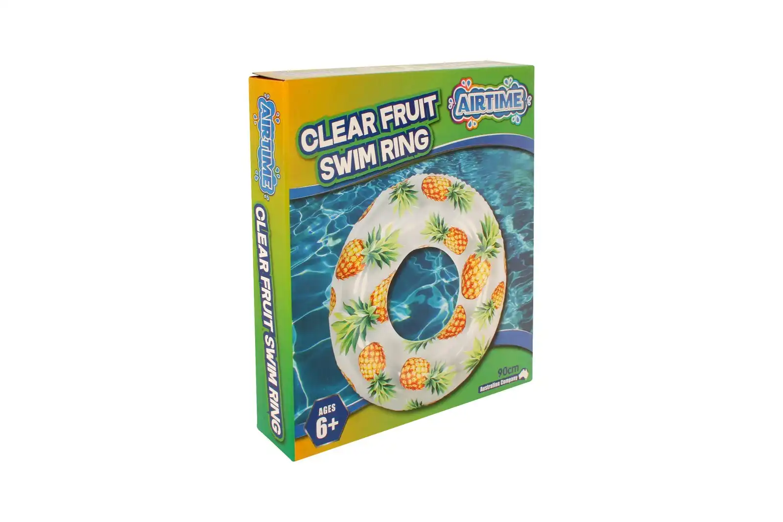 Airtime 90cm Ultra Clear Pineapple Fruit Swim Pool/Beach Floating Kids Ring Toy