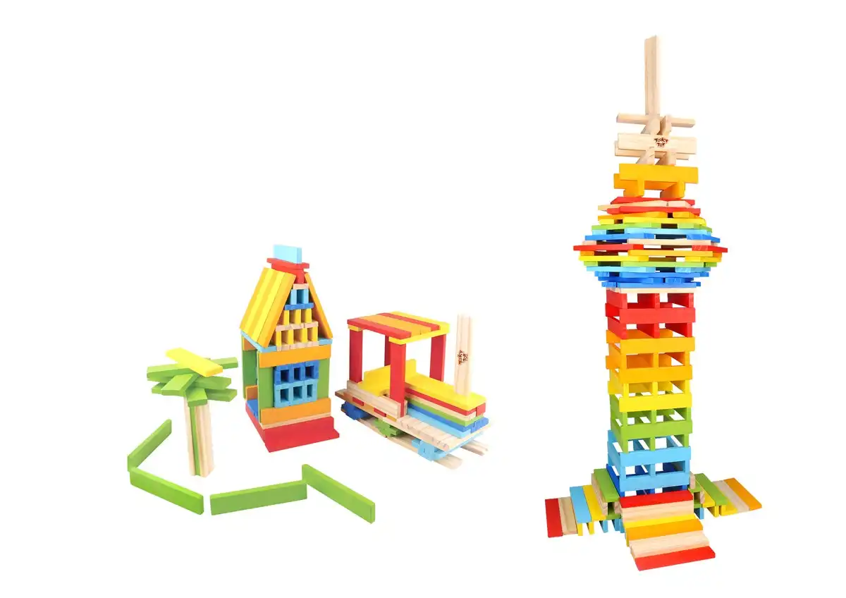 150pc Tooky Toy City Block Creative Kids/Toddler's Wooden Building Kit 3y+