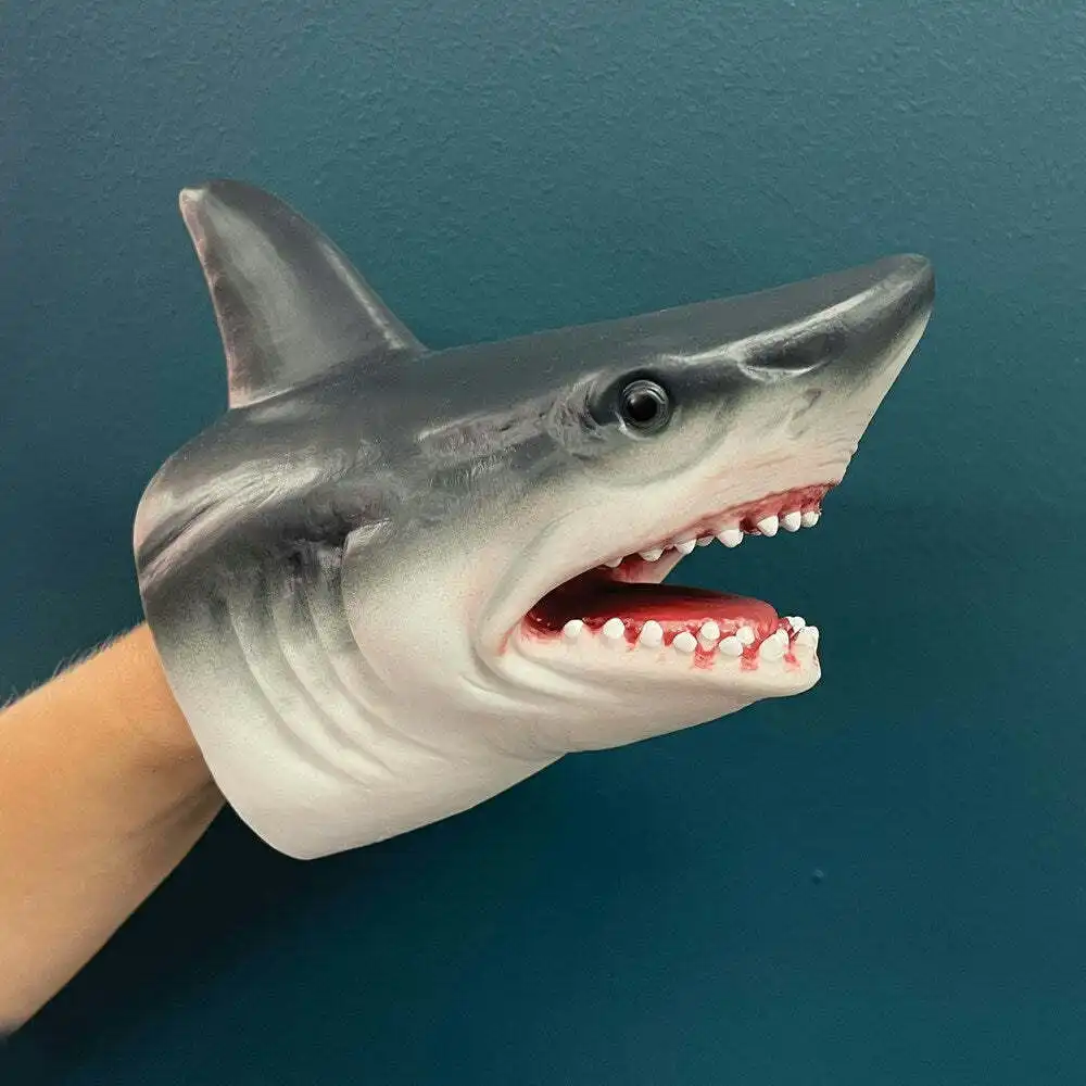 2x Johnco Shark Hand Puppet Role Play Imaginative Kids/Toddler Activity Toy 5y+