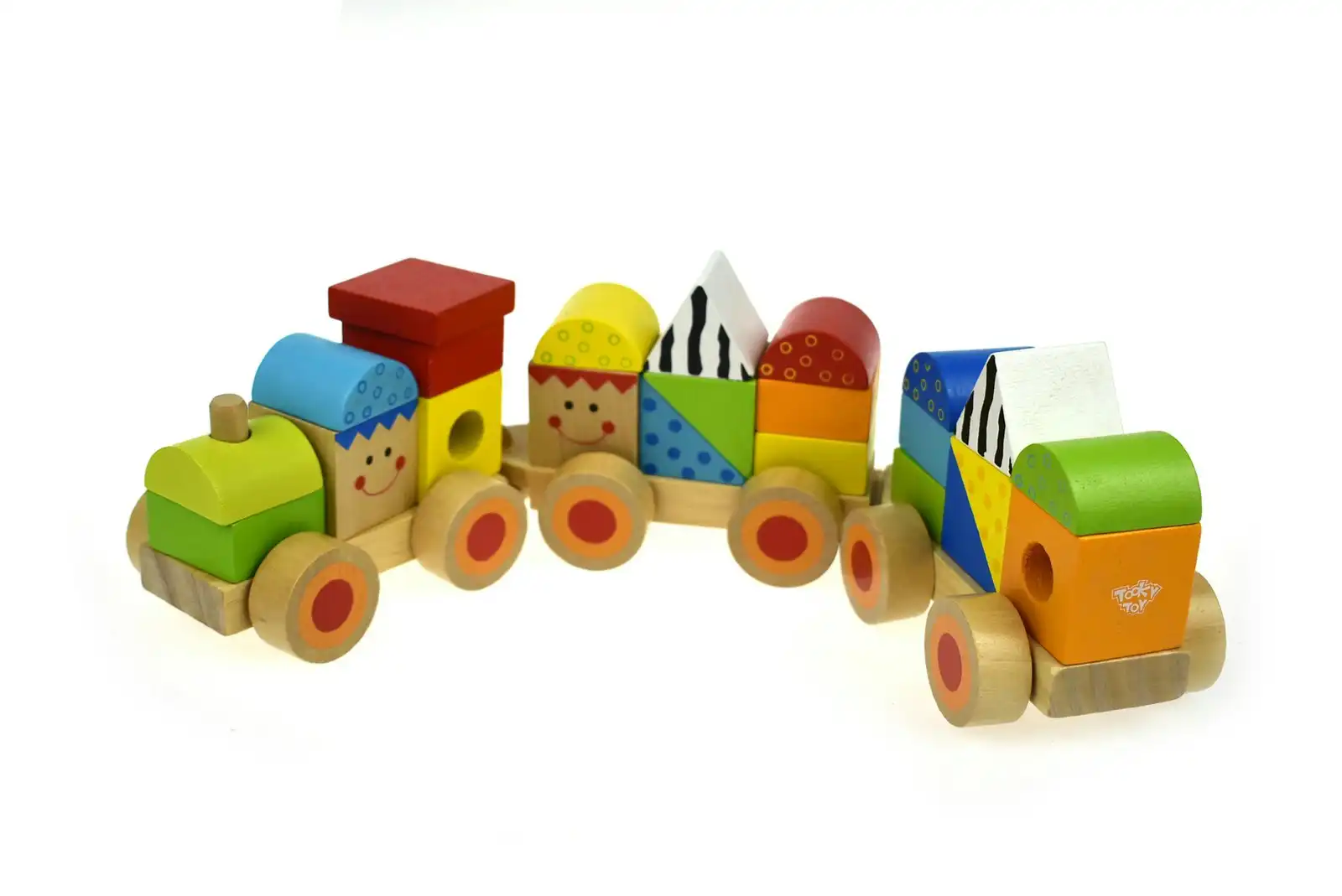 Tooky Toy Stacking Wooden Train Toddler/Baby 18m+ Educational Stacking Toy