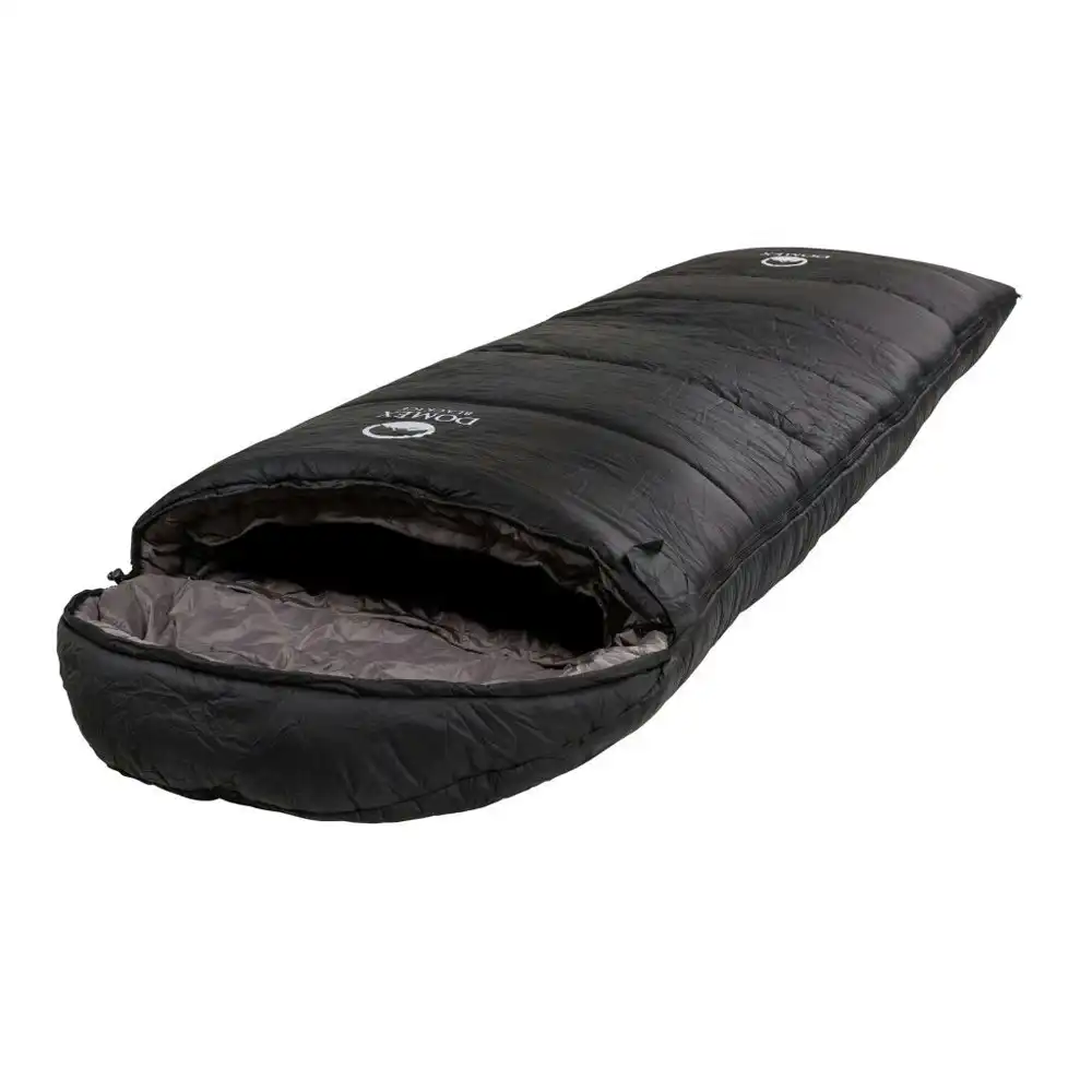 Domex Black Ice Standard -8C Right Side Zipper Synthetic Sleeping Bag Black