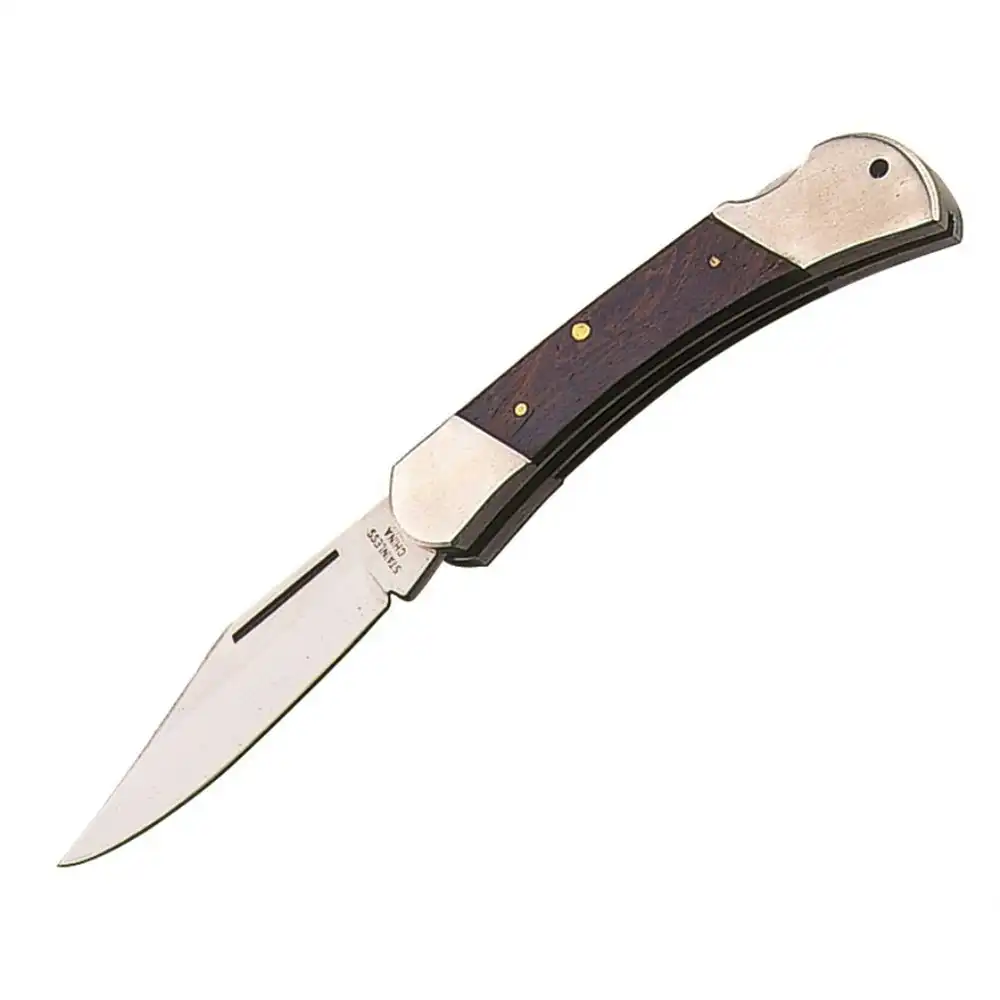 Whitby Knives Survival/Camping SS Lock Knife Black Rosewood - 3.25'' Blade
