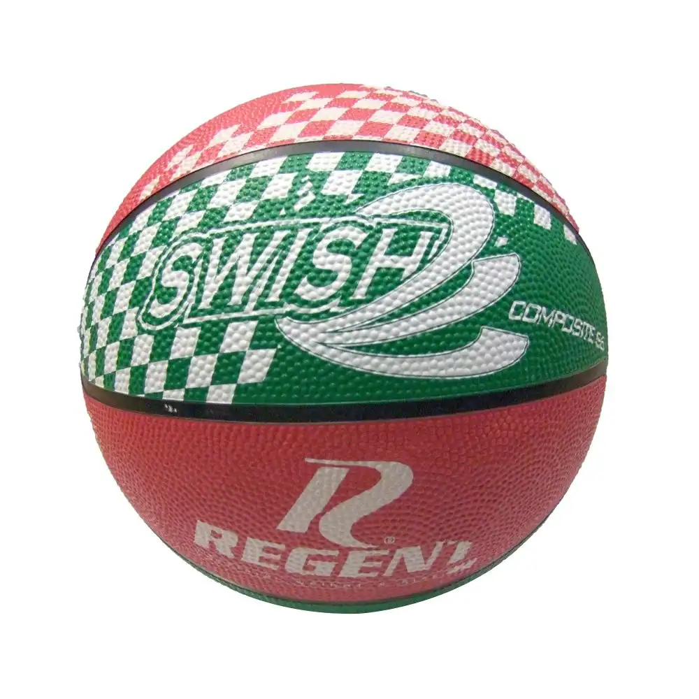 Regent Swish Indoor/Outdoor Training Basketball Size 6 Synthetic Rubber Red/Grn